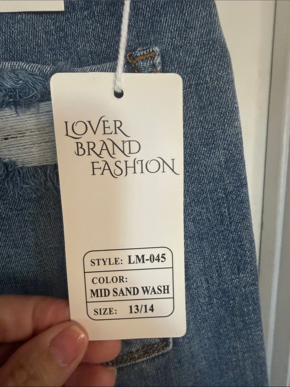 Kids Distressed Wide-Leg Jeans in Mid Blue - Picture 9 of 13